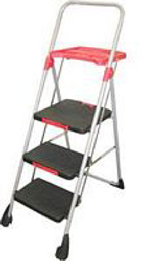 Picture of Step Ladder 3St.Sil/Blk/Red - No: S011857