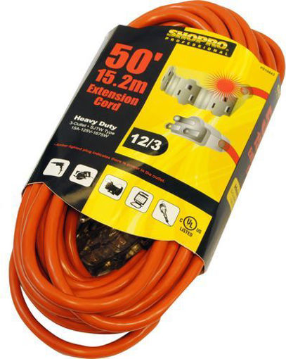 Picture of Power Ext Cord O/D 12/3 15M Yellow - No: P010843