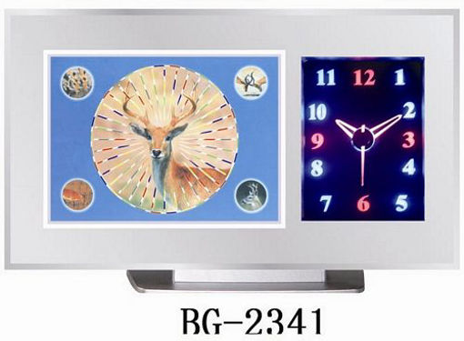 Picture of Clock Table W/Light Pict Deer - No: BG-2341