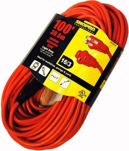 Picture of Pwr Ext Cord O/D 16/3 100Ft Red - No P010816