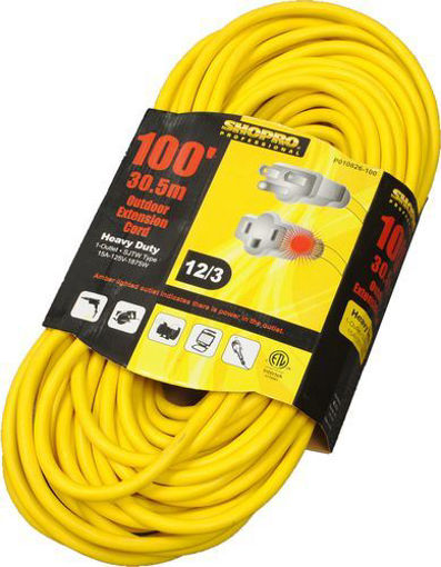 Picture of Pwr Ext Cord O/D 12/3 100Ft Ylw - No P010826-100