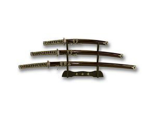 Picture of Sword 3Pcs Samurai Brown Disp - No C29152-BR4