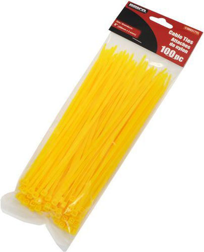 Picture of Cable Ties 100Pc 8in Yellow - No C000317YL