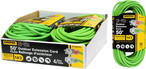 Picture of Pwr Ext Cord Od 14/3 50Ft Hi-Vis - No P010891GN