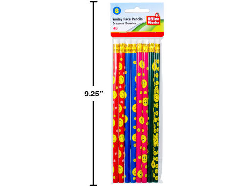 Picture of 8Pc Smiley Face Pencils W-Erasers - No 20390