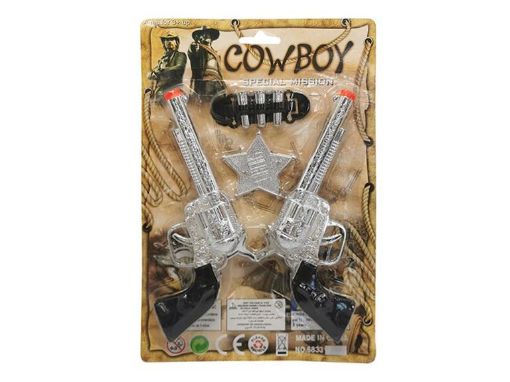 Picture of Twin Cow Boy Gun Playset Blister Card - No 08046