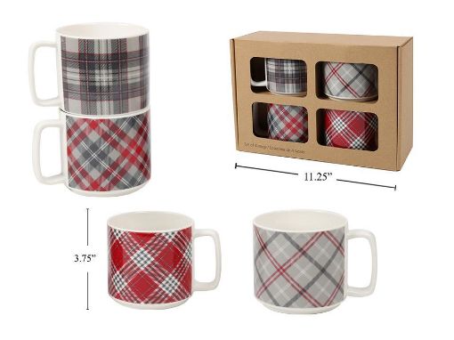 Picture of 14Oz Tartan Mugs 4Pk Set - No 35040