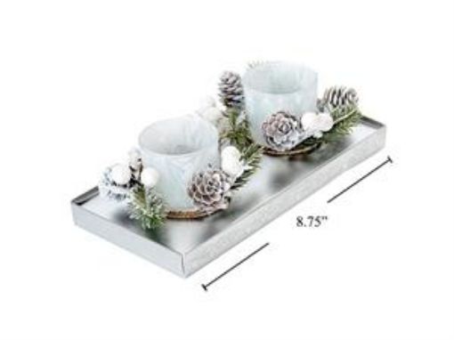 Picture of Deco Glass Candle Holder 2Pc - No 35775