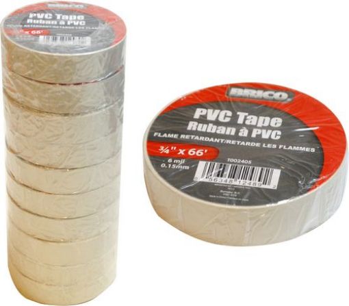 Picture of Tape PVC 3/4" x 66' White - No: T002405