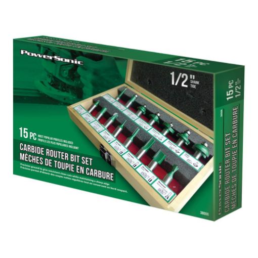Picture of Bit Set 1-2in 15Pc Carbide Router - SKU: 38006