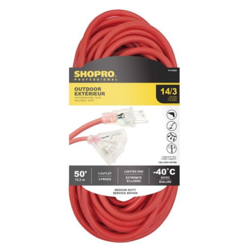 Picture of Power Ext. Cord O-D 14-3 50in Lighted - SKU: P010869