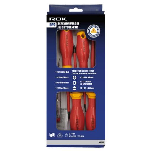 Picture of Insulated Screwdriver Set 5Pcs - SKU: 64050