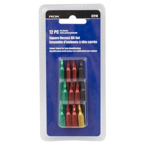 Picture of 12 Pcs Square Recess Bit Set - SKU: 37210
