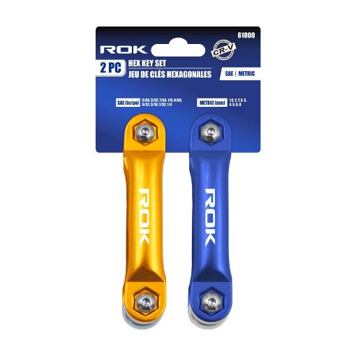 Picture of 2Pc Folding Aluminum Hex Keys - SKU: 61000