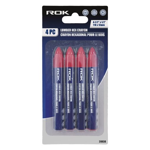 Picture of 4 Pc Hex Lumber Crayon Red - SKU: 28938